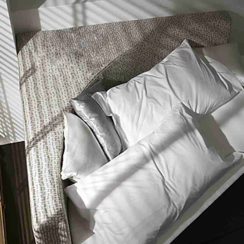 Lit double rond moderne avec tête de lit angulaire Made in Italy - Tima Viadurini