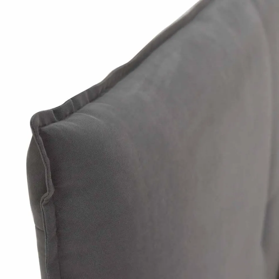 Lit double avec housse amovible avec pieds en bois Fabriqué en Italie - Tampa Viadurini