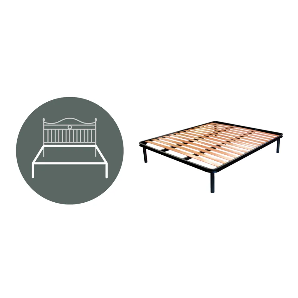 Tête de Lit Double en Fer Tubulaire Brun Antique Or - Taille Viadurini