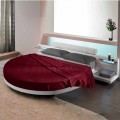 Round Double Bed Eco-leather Coated, Made in Italy Design - Vesio