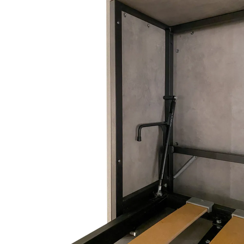 Lit simple escamotable horizontal fabriqué en Italie - Collaboratif Viadurini