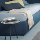 Lit d'angle simple avec tête de lit et panneau latéral Line4 Bolzan Viadurini