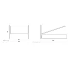 Lit simple avec tête de lit et pieds rembourrés fabriqués en Italie - Aaron Viadurini