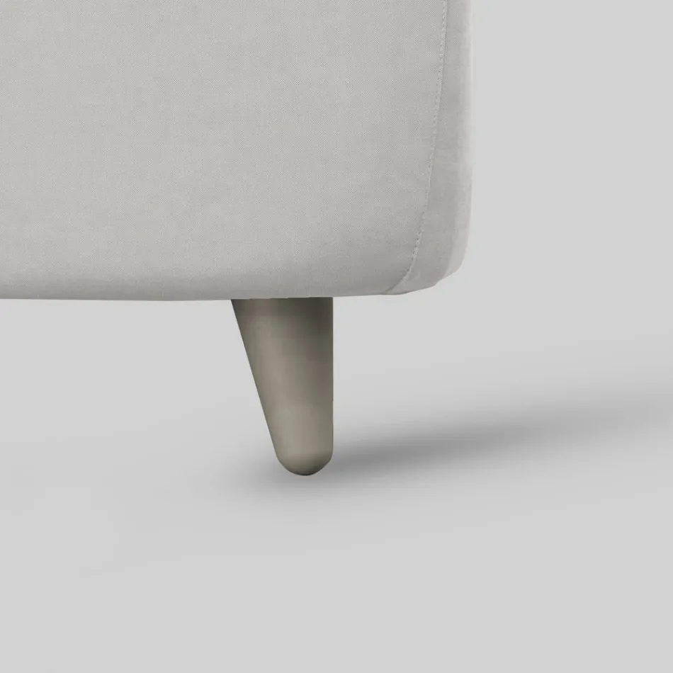 Lit simple avec tête de lit et pieds rembourrés fabriqués en Italie - Aaron Viadurini