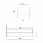 Lit simple avec tête de lit et panneau latéral profilés, Line8 Bolzan Viadurini
