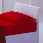 Lit simple avec tête de lit, structure en fer et bois Line by Bolzan Viadurini