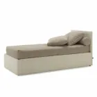 Lit simple avec tête de lit, structure en fer et bois Line by Bolzan Viadurini