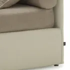 Lit simple avec tête de lit, structure en fer et bois Line by Bolzan Viadurini