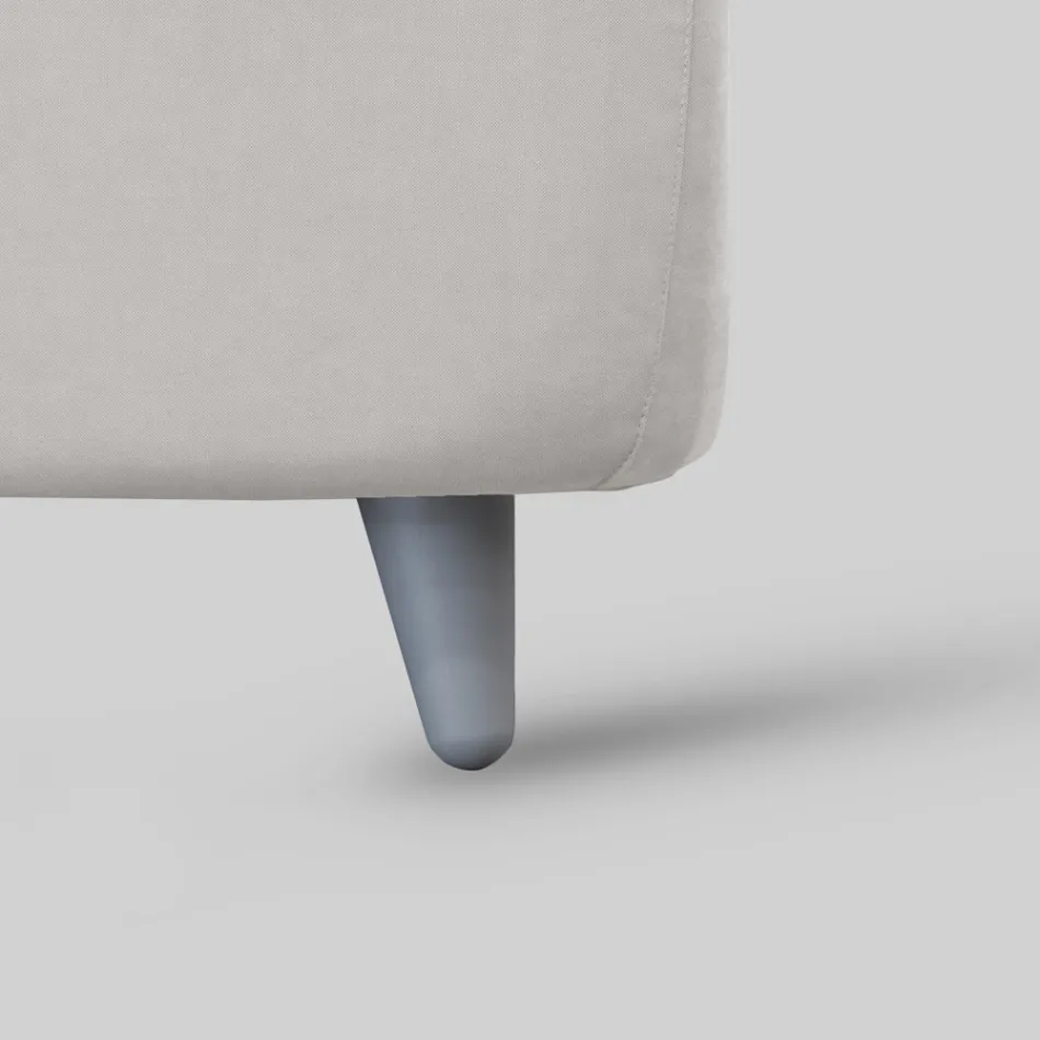 Lit simple rembourré avec rangement en option fabriqué en Italie - Akira Viadurini