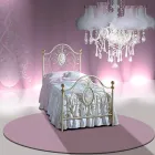 Lit Simple en Fer Forgé Turquoise Viadurini