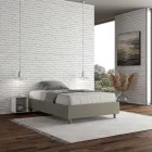 Lit Queen Size 140x200 cm, revêtu de similicuir, fabriqué en Italie - Athlete Viadurini