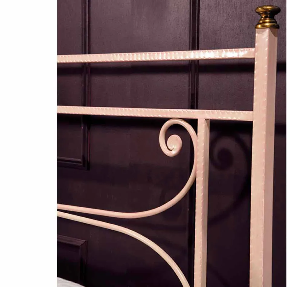 Queen size bed et demi fer forgé carré martelé Claudia Viadurini