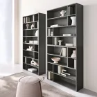 Bibliothèque murale design en mélamine, disponible en plusieurs coloris, fabriquée en Italie - Kea Viadurini