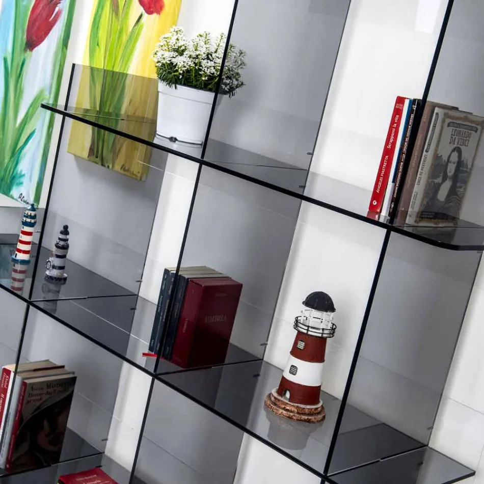 Dans Bibliothèques fumées Sfera3 W180 x H180 x P30 cm, fabriqué en Italie Viadurini