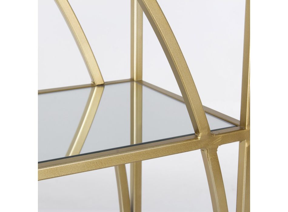 Bibliothèque haute en acier et 3 étagères en verre Design élégant - Noralea Viadurini