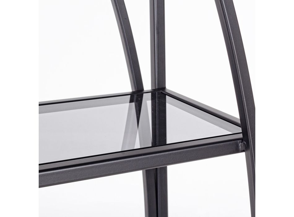 Bibliothèque haute en acier et 5 étagères en verre Design élégant - Noralea Viadurini
