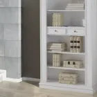 Bibliothèque avec 6 compartiments ouverts et 2 tiroirs Made in Italy - Flora Viadurini