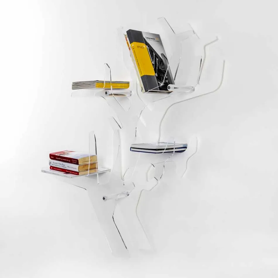 Bibliothèque design moderne blanc Carol Wall, made in Italy Viadurini