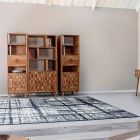 Bibliothèque de sol design vintage en bois et acier Homemotion - Ventador Viadurini