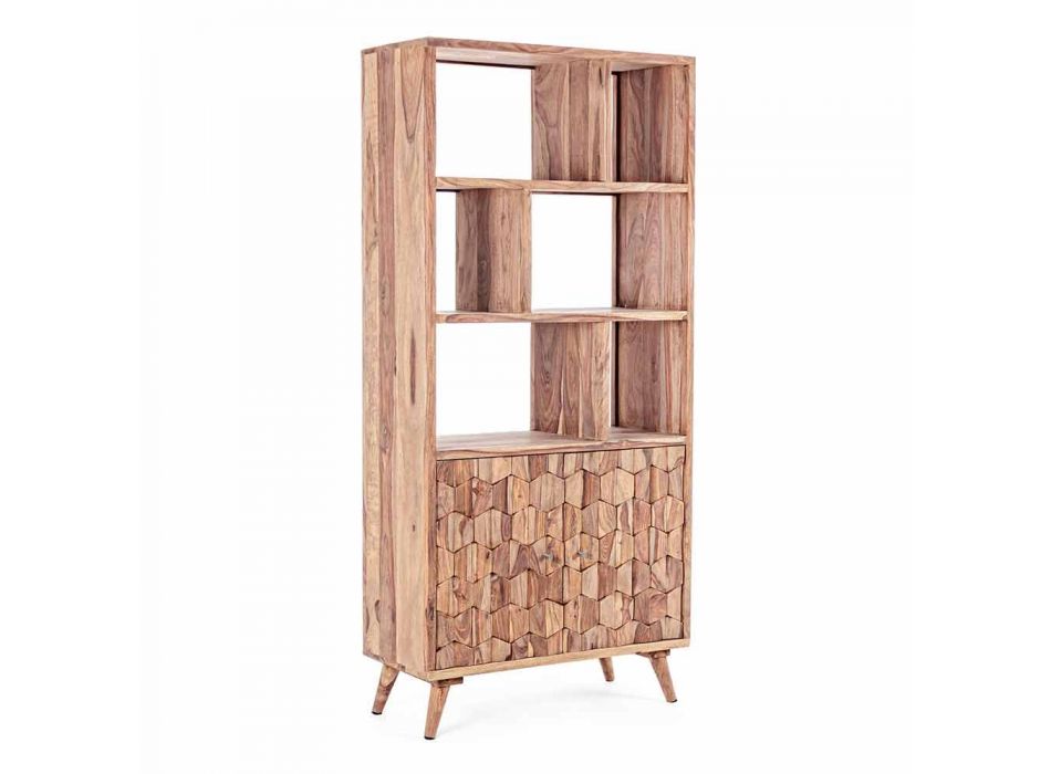 Bibliothèque de sol design vintage en bois et acier Homemotion - Ventador