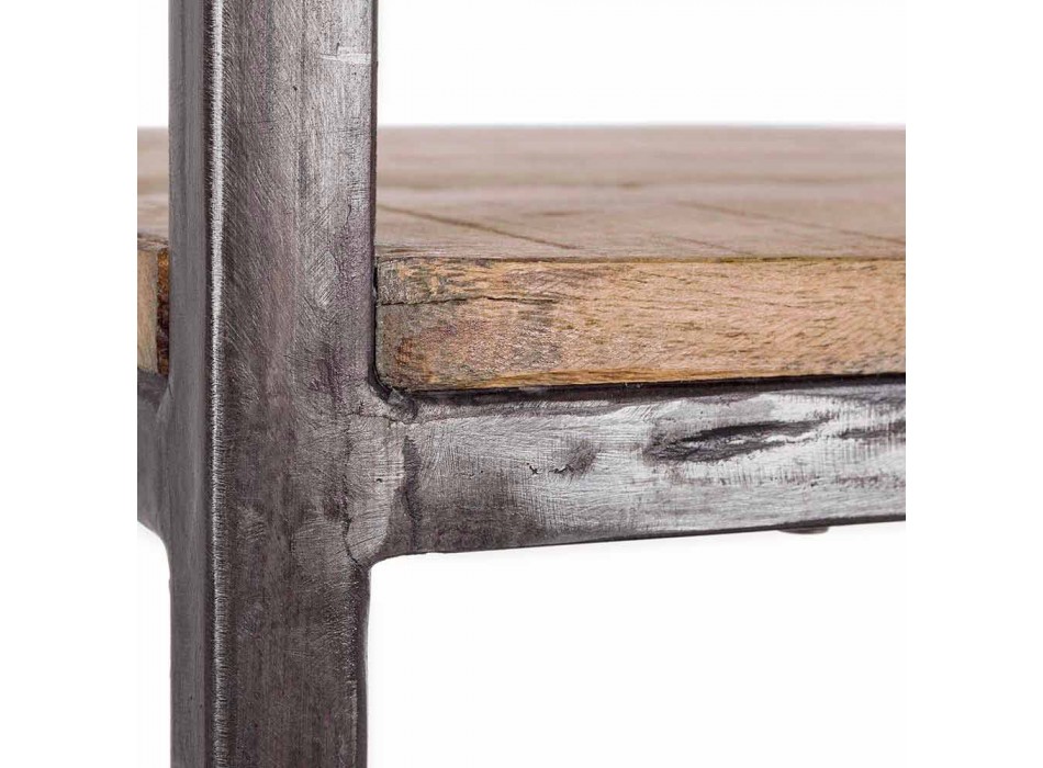 Bibliothèque de plancher de style industriel en acier et bois Homemotion - Zompo