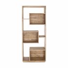 Bibliothèque de plancher moderne Homemotion avec structure en bois d'acacia - Genza Viadurini