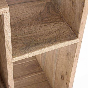 Bibliothèque de plancher moderne Homemotion avec structure en bois d'acacia - Genza