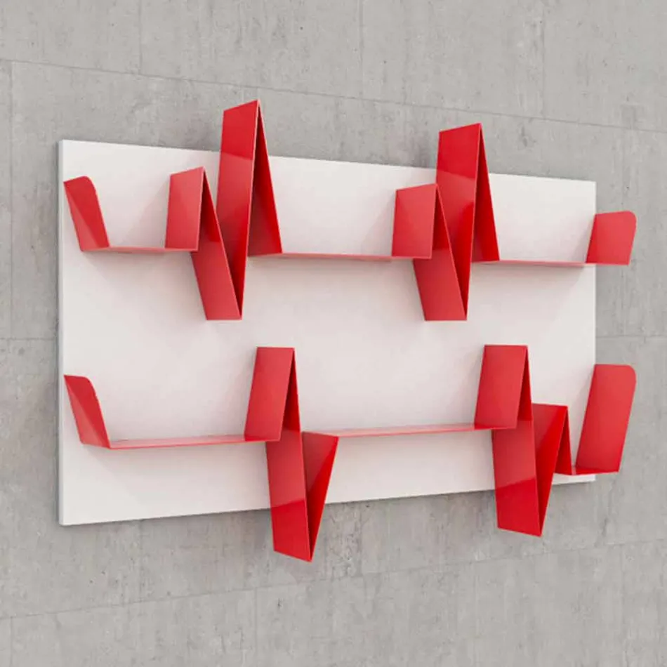 Bibliothèque de conception Battikuore 130x87 (2 étagères) Mabele Viadurini