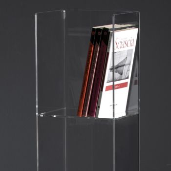 Bibliothèque Colonne Autonome en Cristal Acrylique Transparent - Corrige