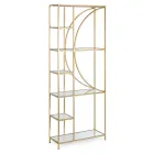 Bibliothèque sur pied en acier et dessus en verre au design élégant - Noralea Viadurini