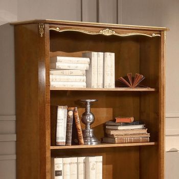 Bibliothèque en bois de noyer de style classique avec tiroir Made in Italy - Ronald