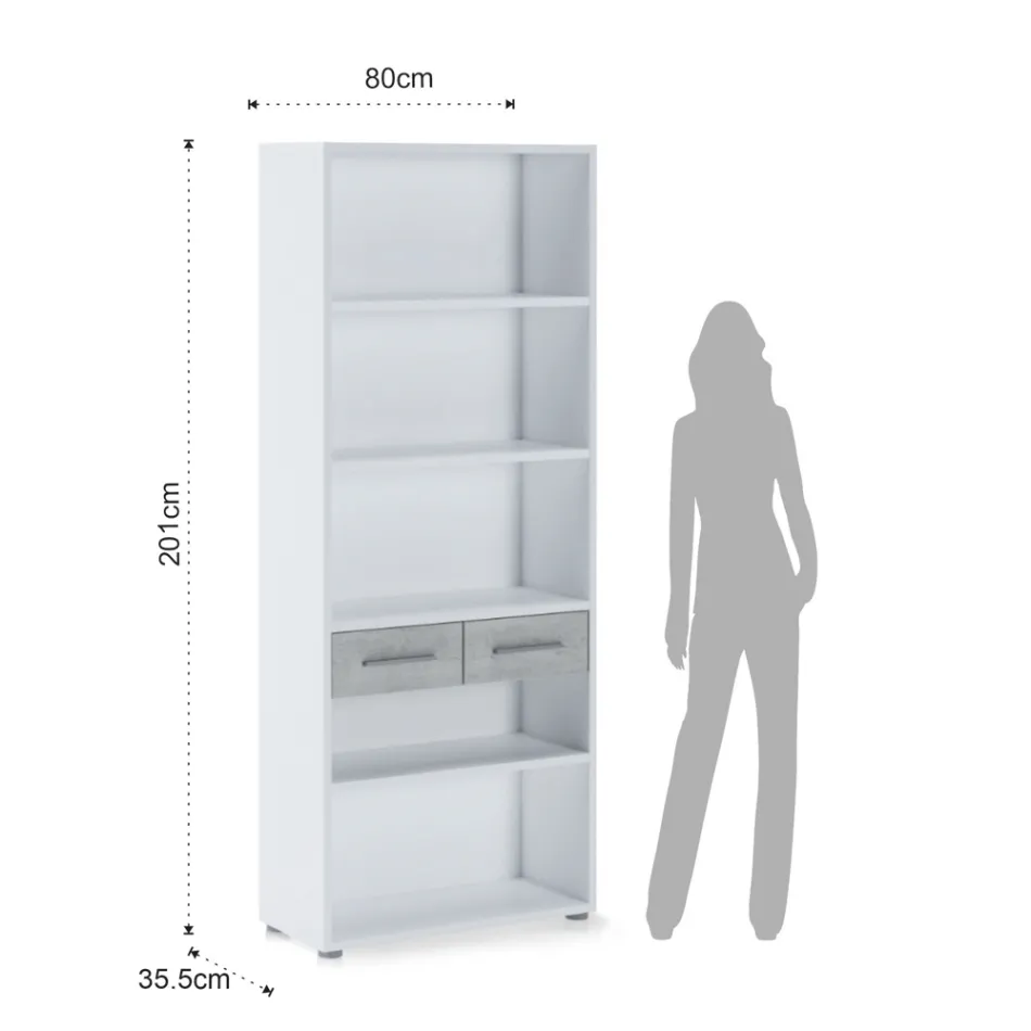 Bibliothèque en bois mélaminé de différentes tailles - étain Viadurini