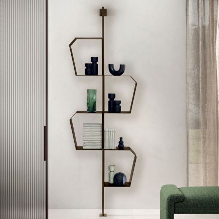 Bibliothèque en métal peint avec pieds réglables, fabriquée en Italie - Fernanda Viadurini