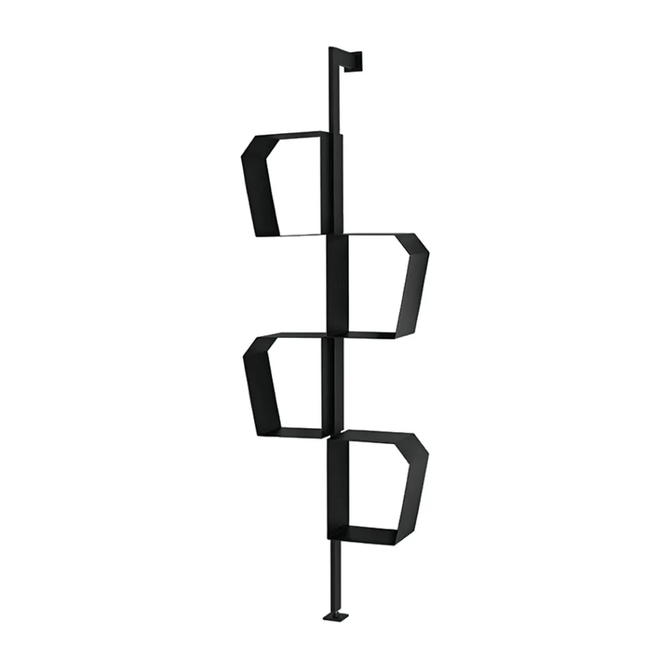 Bibliothèque en métal peint avec pieds réglables, fabriquée en Italie - Fernanda Viadurini