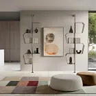 Bibliothèque en métal peint avec pieds réglables, fabriquée en Italie - Fernanda Viadurini