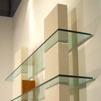 Bibliothèque modulaire design moderne pierre et le verre Poplia