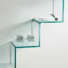 Bibliothèque pour objets sur le mur Design original en échelle de verre - Volano Viadurini