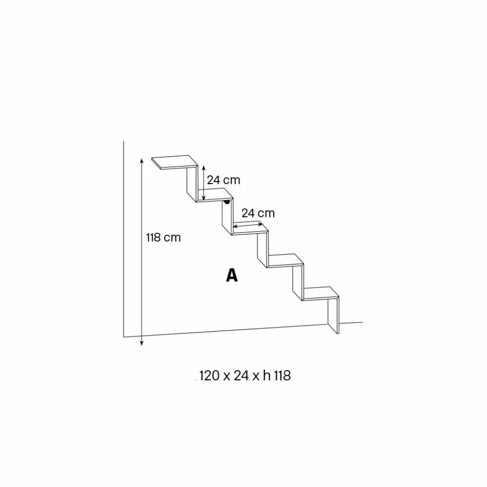 Bibliothèque pour objets sur le mur Design original en échelle de verre - Volano Viadurini