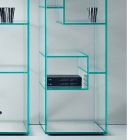 Bibliothèque simple colonne en verre extra-clair ou fumé pour salon - Linzy Viadurini