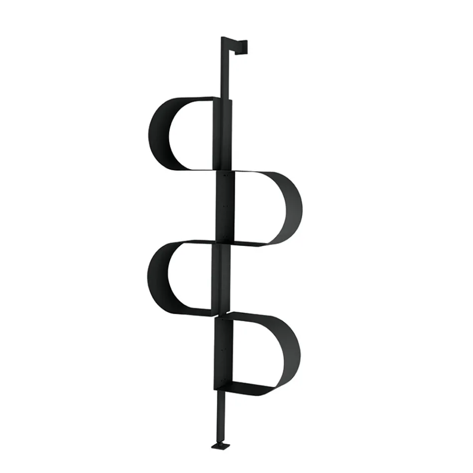 Bibliothèque verticale Fatima en métal peint avec pieds réglables Viadurini