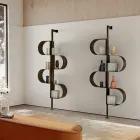 Bibliothèque verticale Fatima en métal peint avec pieds réglables Viadurini