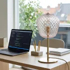 Grande lampe de table en verre vénitien de différentes couleurs, fabriquée en Italie - Elisia Viadurini