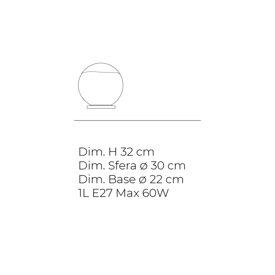 Lampe de table Isotta en verre et métal, disponible en deux tailles, fabriquée en Italie. Viadurini