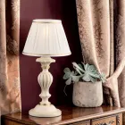 Lampe en bois avec abat-jour, fabriquée en Italie - Milan Viadurini