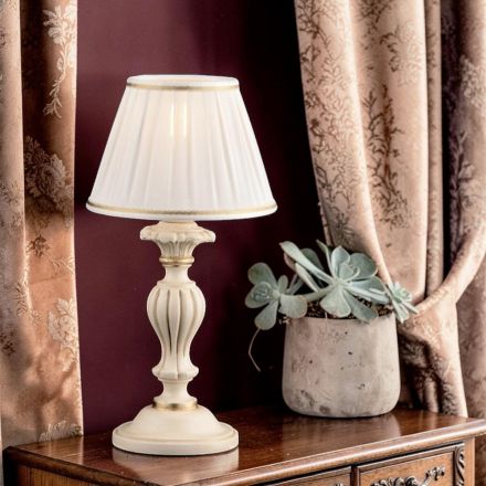 Lampe en bois avec abat-jour, fabriquée en Italie - Milan Viadurini