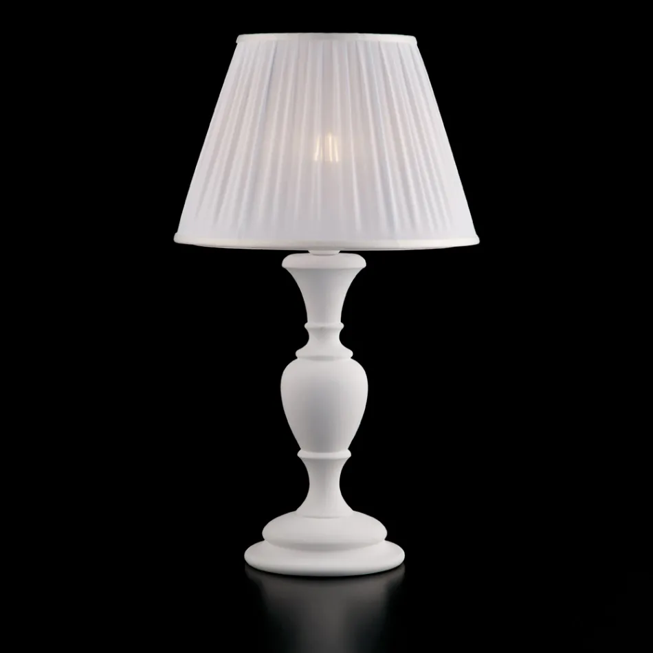 Lampe en bois avec abat-jour fabriqué en Italie pour la décoration intérieure - Florence Viadurini