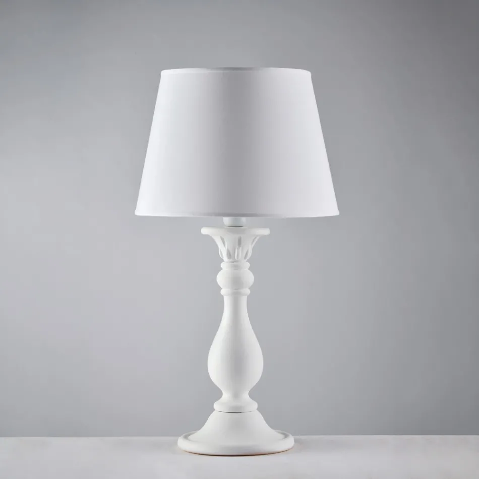 Lampe en bois avec abat-jour fabriqué en Italie pour la décoration intérieure - Sienne Viadurini