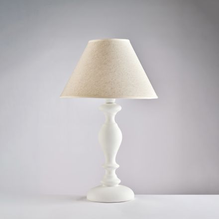 Lampe en bois avec abat-jour fabriqué en Italie pour la décoration intérieure - Toscane Viadurini