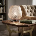 Lampe de table Elisia en verre soufflé à la main, petite, fabriquée en Italie  Viadurini
