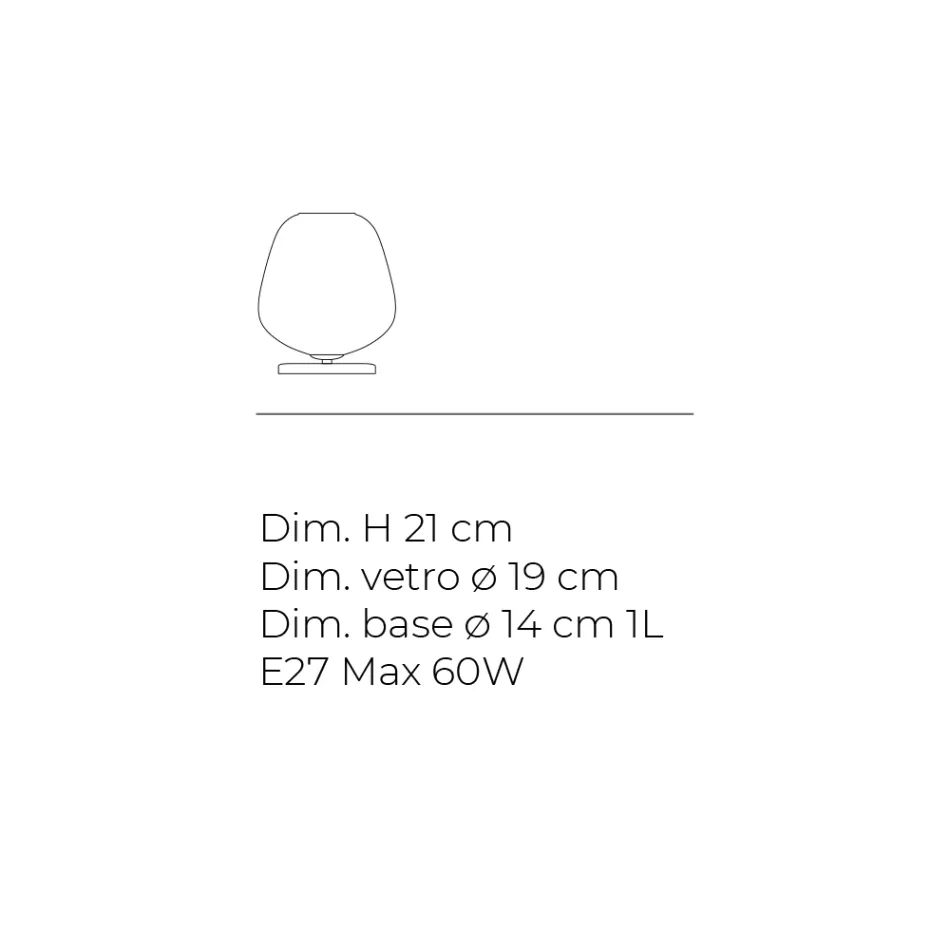 Lampe de table Elisia en verre soufflé à la main, petite, fabriquée en Italie  Viadurini